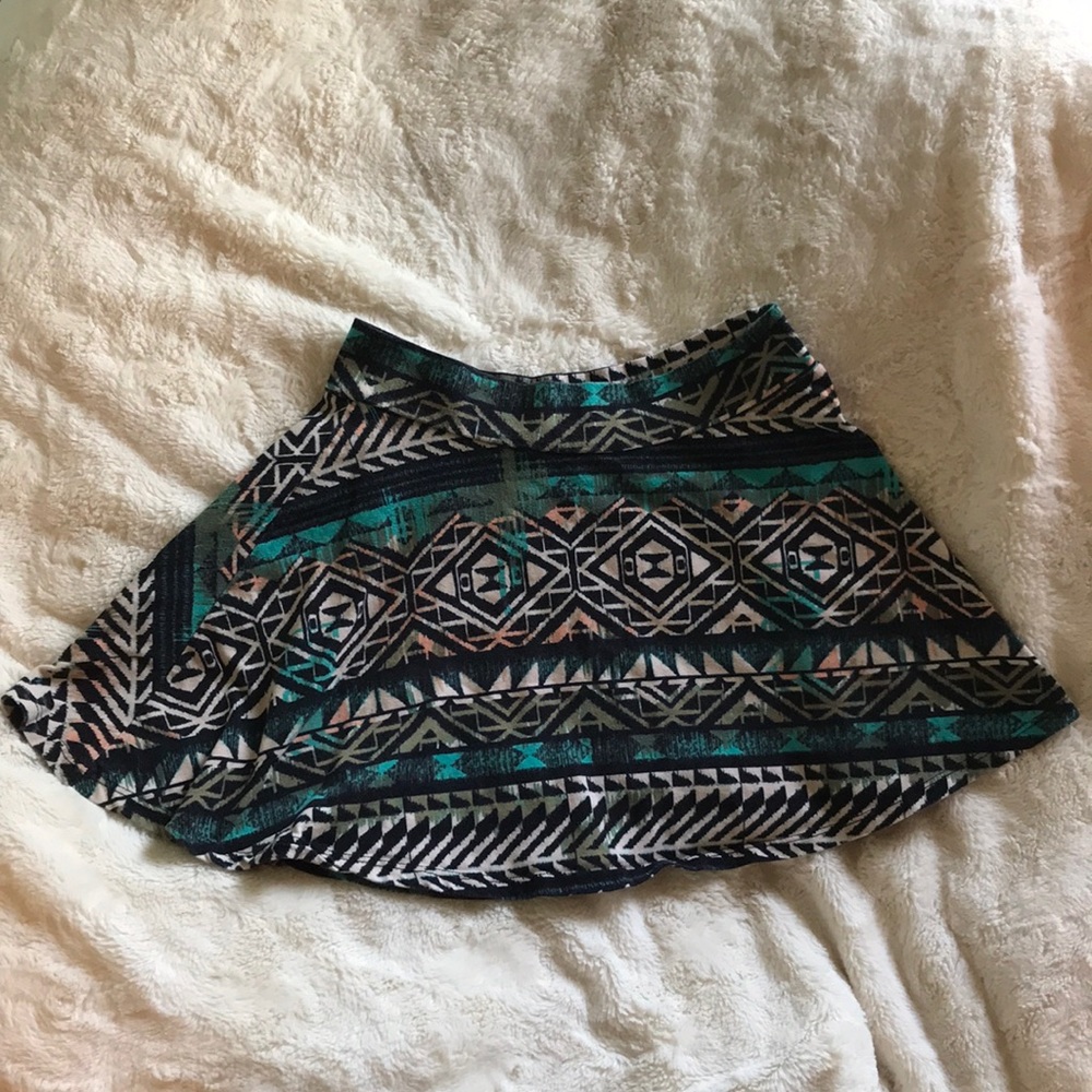 Tribal Print Skater Skirt